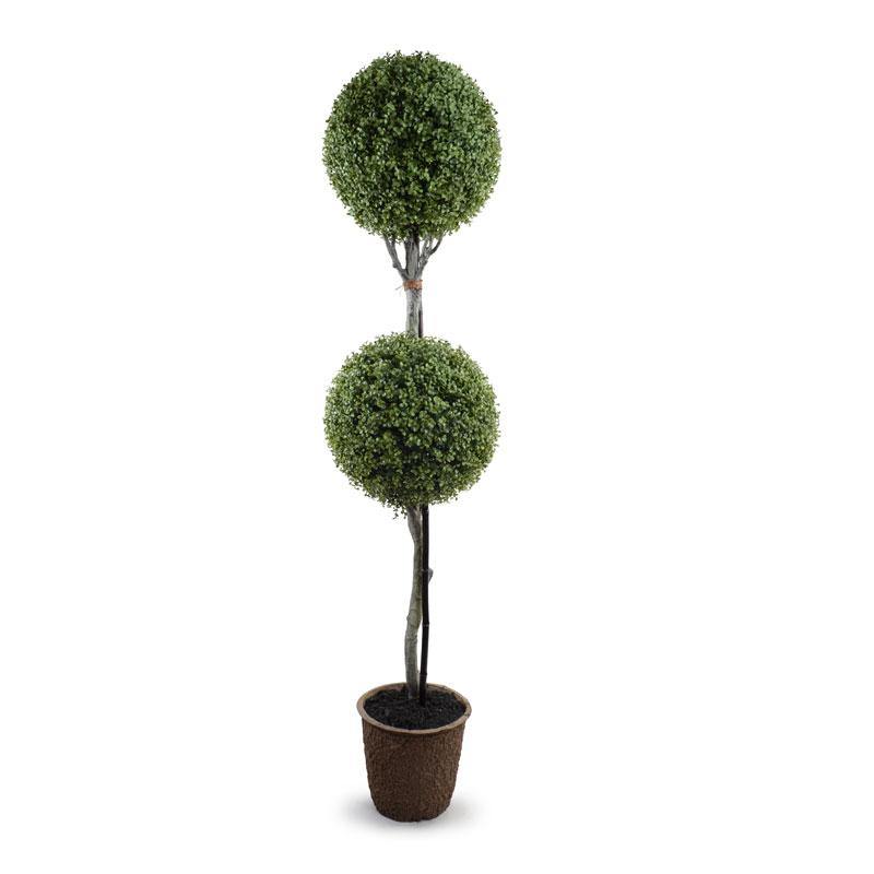 Wholesale Double-Ball Artificial Boxwood Topiary Tree Outdoor 15 Inches Tall - Enduraleaf by New Growth Designs
