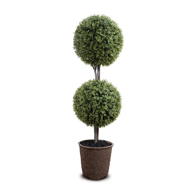 UV Resistant Artificial Boxwood Double Ball Topiary Tree Outdoor 54 Inches Tall - Enduraleaf by New Growth Designs