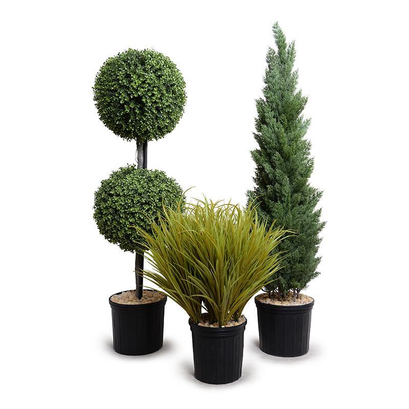 15" Boxwood Double Ball Topiary, 54"H - New Growth Designs