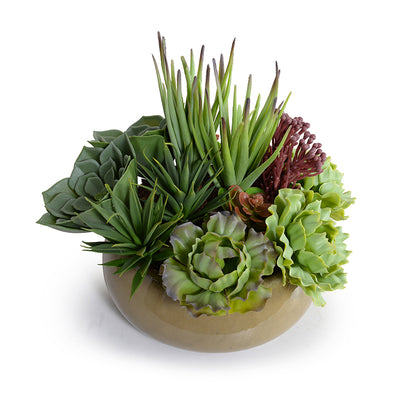 Mixed Enduraleaf® Succulents, Tabletop, 12"H