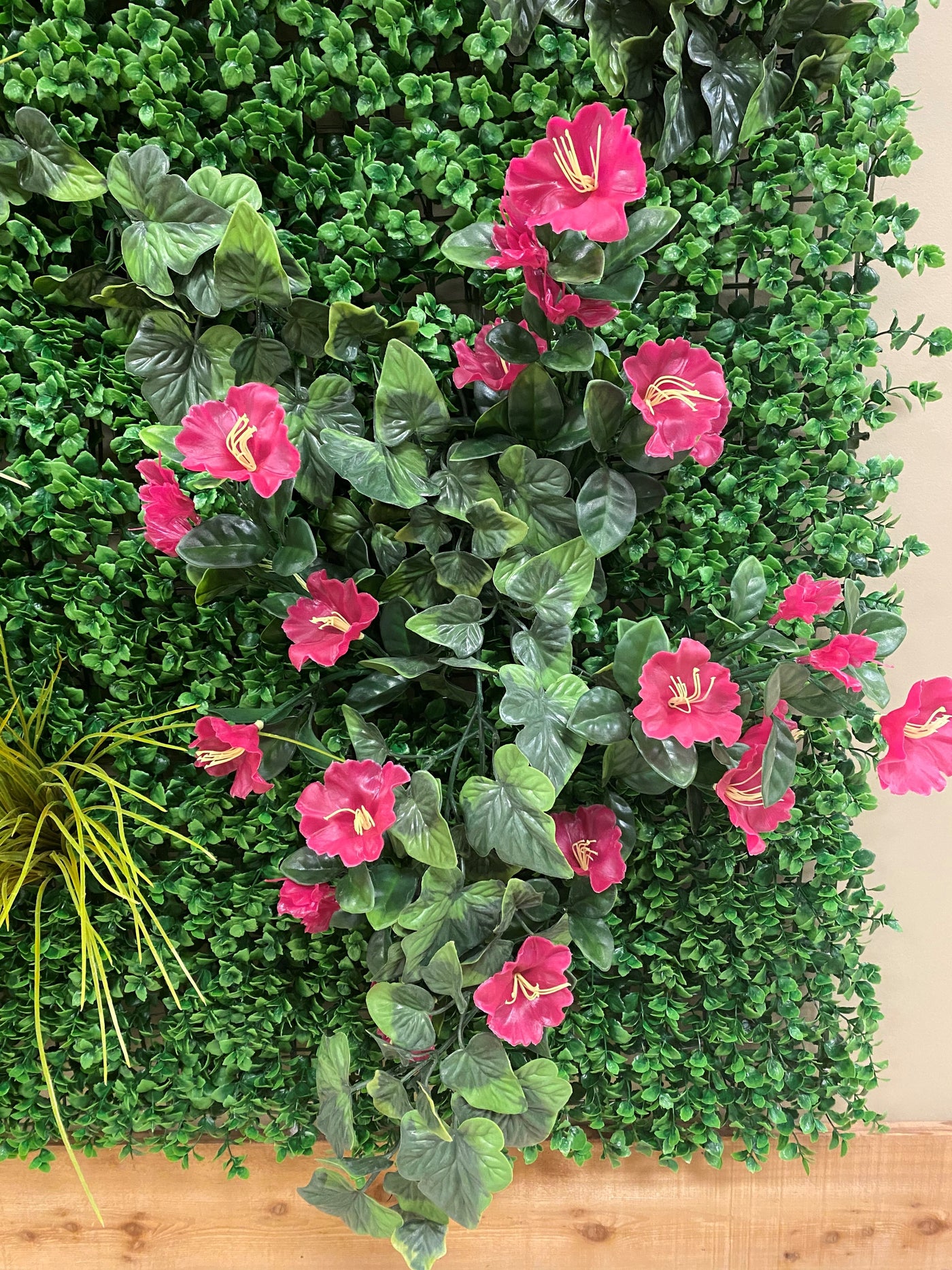 4' x 8' Green Wallscape Kit - Pachysandra, Grasses, Ivy, Pink Petunia
