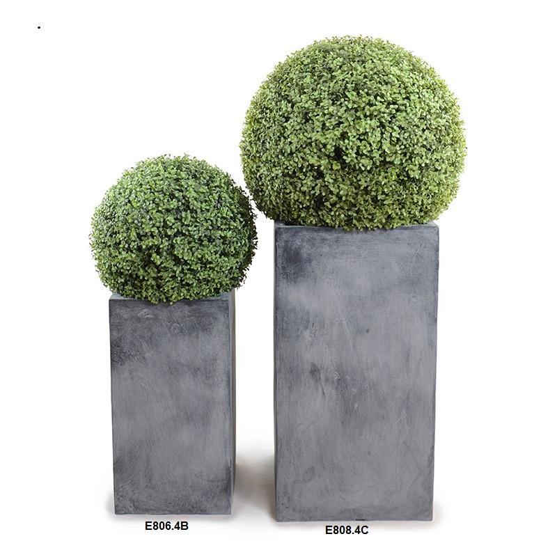 Topiary Column Boxwood Ball in Column Planter – New Growth Designs