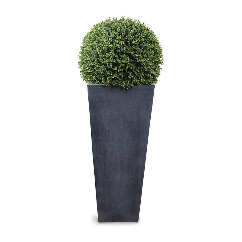 UV Resistant Wholesale Artificial Boxwood Ball in Tapered Pot Outdoor 47 Inches Tall - Enduraleaf by New Growth Designs