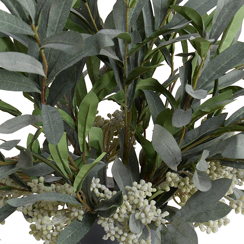 Olive branches, Lace berry Arr. in Gray Glass - Green-gray