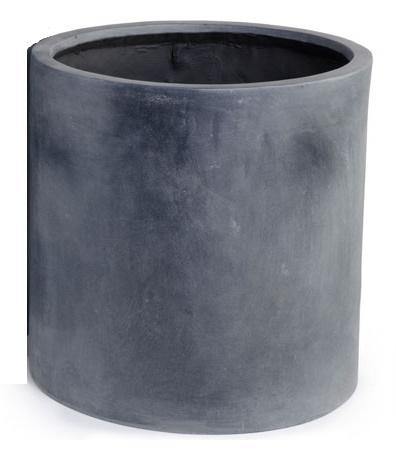 Fiberglass Cylinder Planter with Lead Finish - 20"D - New Growth Designs