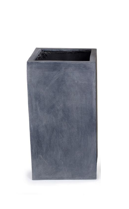 Fiberglass Column Planter w/ Lead Finish — 16