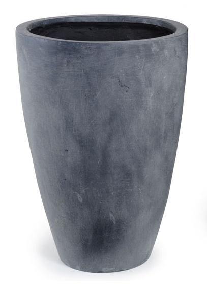 Fiberglass Tapered Cylinder Planter w/ Lead Finish — 18