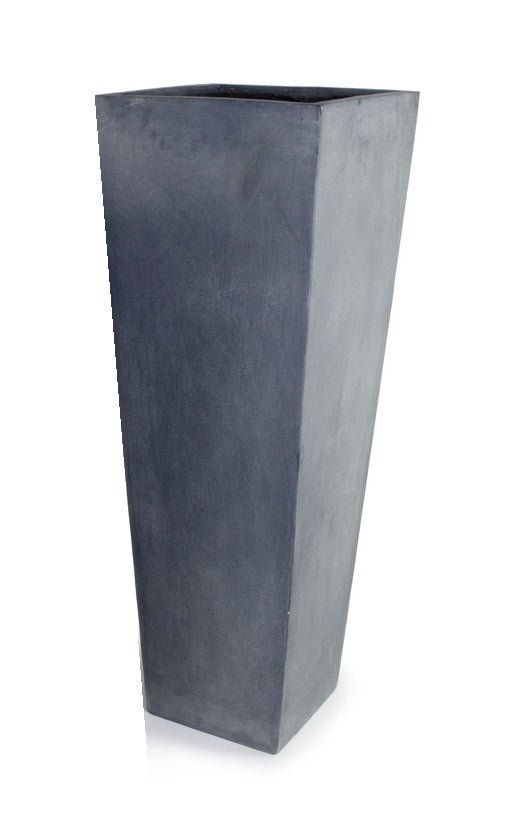 Fiberglass Tapered Column Planter w/ Lead Finish — 16