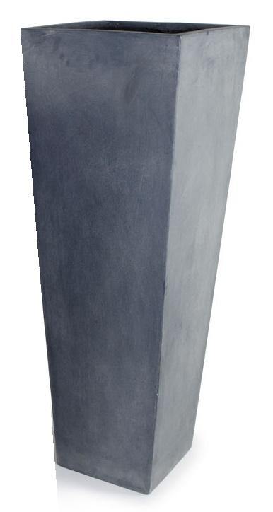 Fiberglass Tapered Column Planter with Lead Finish - 15.5"W - New Growth Designs