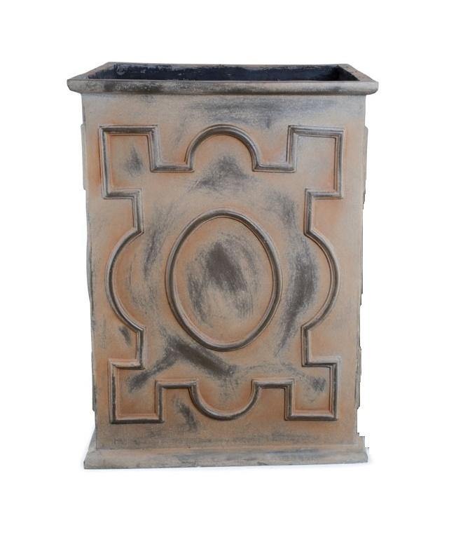 Fiberglass Decorative Column Planter with Bronze Finish - 20