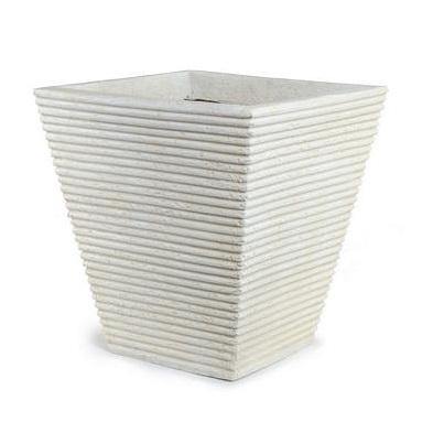 Square Ribbed Fiberglass Planter for Artificial Trees 19 Inches Wide - New Growth Designs