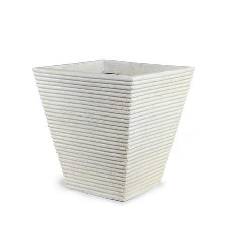 Square Ribbed Fiberglass Tree Planter — 16