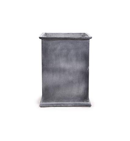 Fiberglass Column Planter w/ Lead Finish and Lip — 16