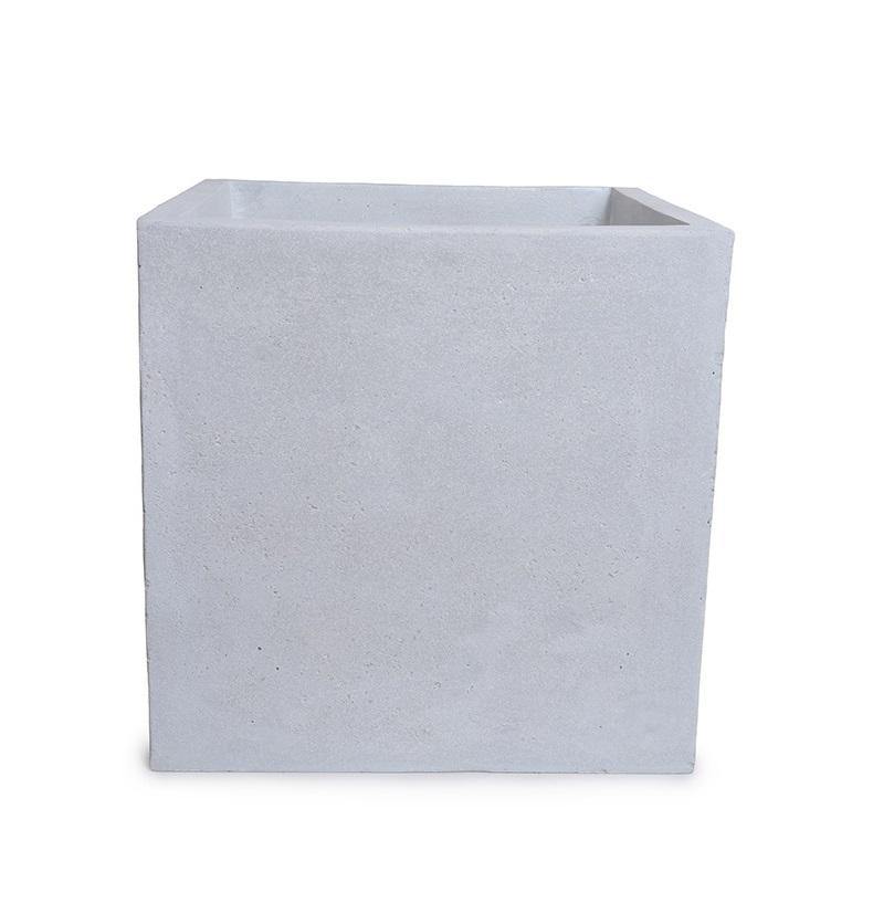 Fiberglass Cube Planter with Concrete Finish - 16"W - New Growth Designs
